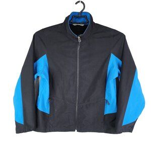 Mens Port Authority Black & Blue Jacket Polyester Full Zip Mock Neck Size XL